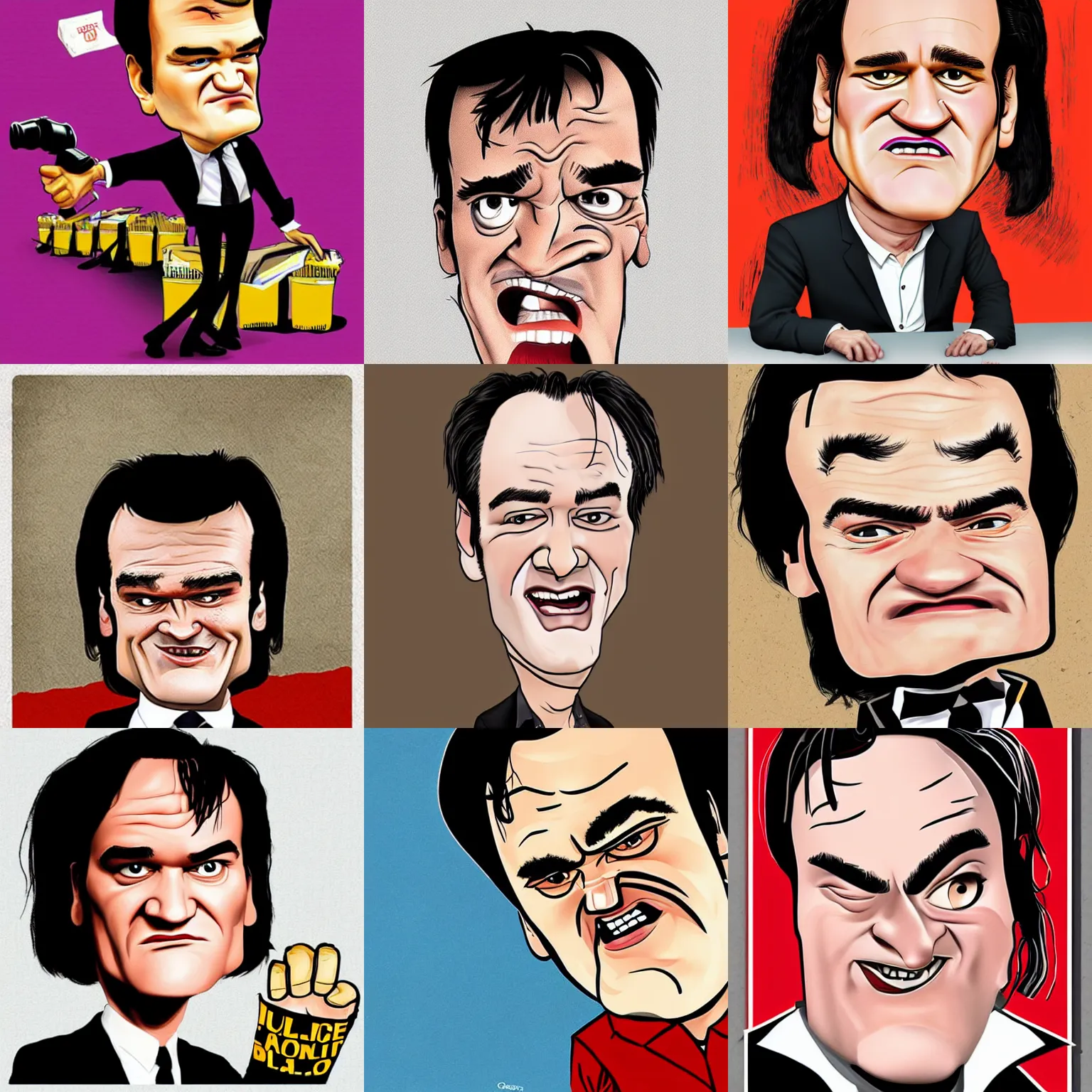 Prompt: Quentin Tarantino caricature