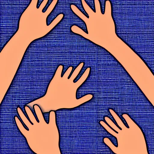 Prompt: tiled pattern of normal hands