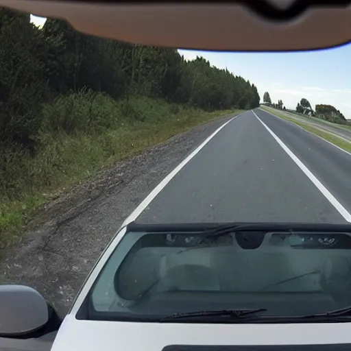 Image similar to dash cam footage of a ghost on the road