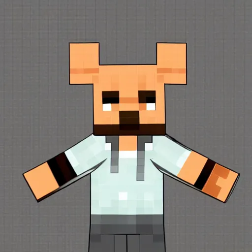 Prompt: minecraft skin of minecraft steve cosplaying as a bunny for halloween