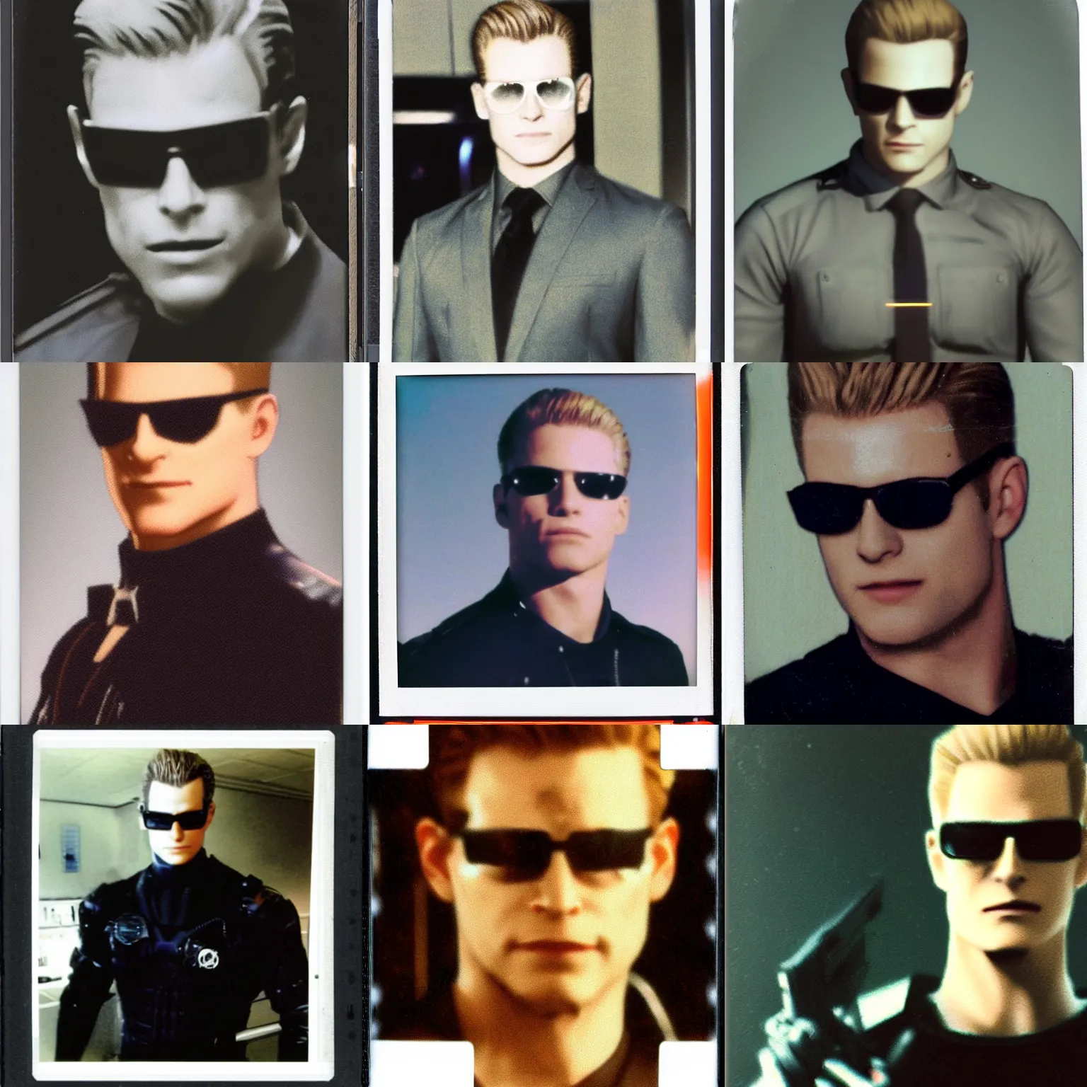 Prompt: a polaroid photo of albert wesker