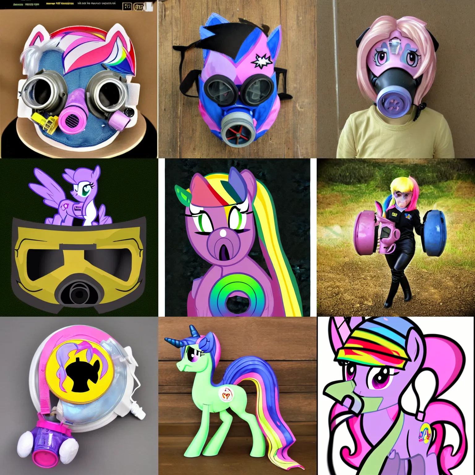 Image similar to my little pony gas mask