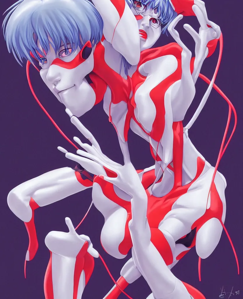 Image similar to neon genesis evangelion, rei ayanami by artgerm and ernt haeckel, trending on artstation