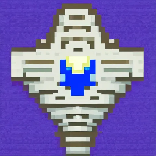 Prompt: a badge in the shape of a white diamond, pixel art, videogame inventory sprite