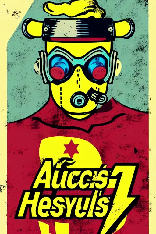 Image similar to fallout 7 6 retro futurist illustration art by butcher billy, sticker, colorful, illustration, highly detailed, simple, smooth and clean vector curves, no jagged lines, vector art, smooth andy warhol style