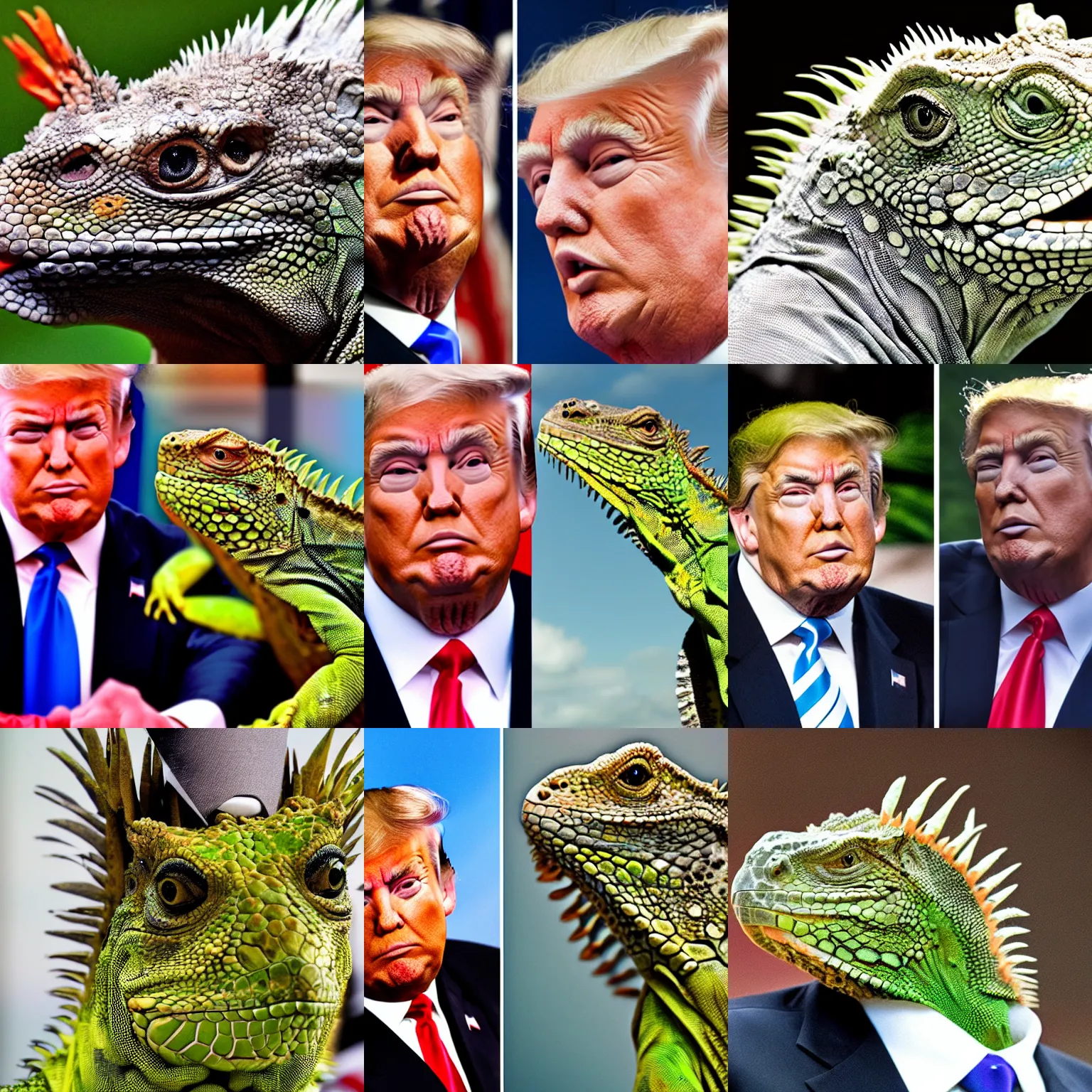 Prompt: trump with an iguana face