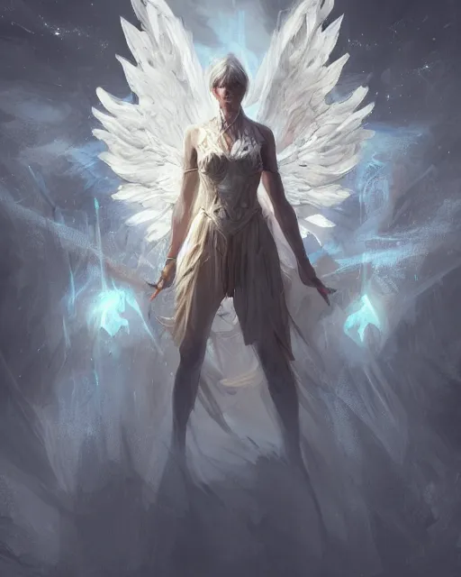 Prompt: Swan Angel, D&D, artstation, fantasy, magic the gathering artwork, cinematic lighting, centered, symmetrical, highly detailed, digital painting, , concept art, smooth, sharp focus, illustration, volumetric lighting, epic Composition, 8k, art by Akihiko Yoshida and Greg Rutkowski and Craig Mullins, oil painting, cgsociety