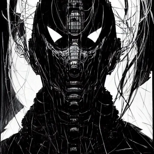 Image similar to Mr Rodgers looking sinister, by Tsutomu Nihei, highly detailed