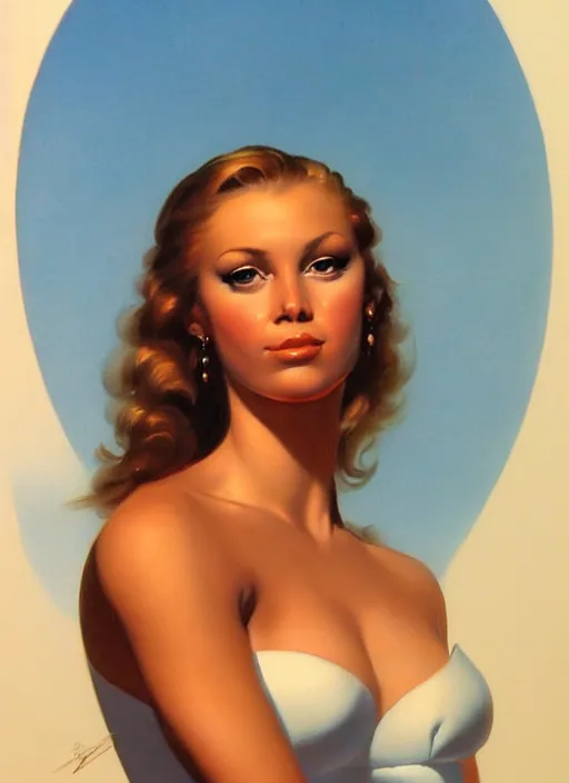 Image similar to a portrait of a pretty young lady by boris vallejo