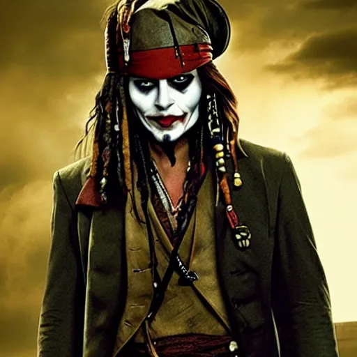 Prompt: Jack Sparrow as The Joker
