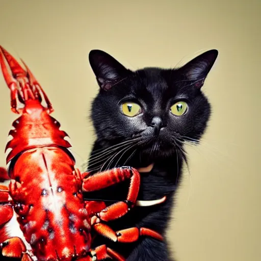 Image similar to a lobster - cat - hybrid, animal photography