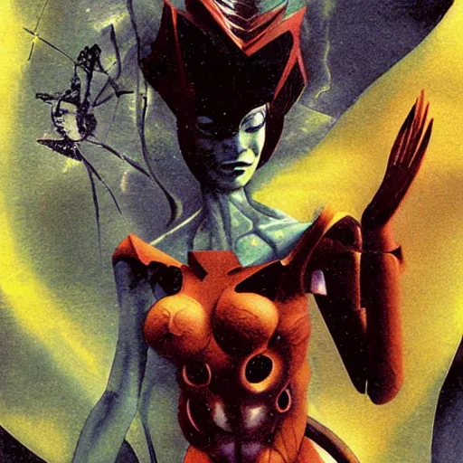 Image similar to The Metroid Queen, by Dave McKean