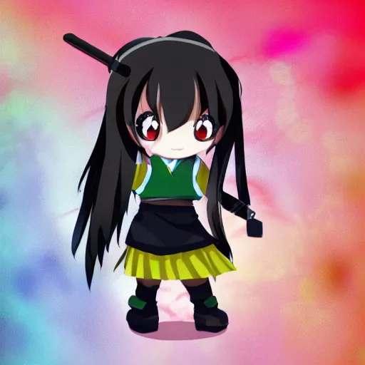 Image similar to chibi anime ninja schoolgirl kawaii