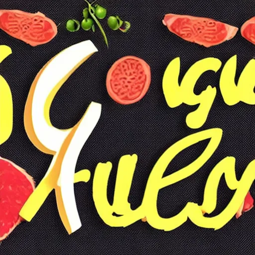 Image similar to the juicy fruit logo font with the text'good meat'