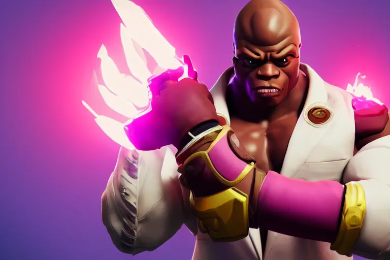 Prompt: doomfist, pink blazer, overwatch game, digital art, high detailed, artstation, 3 d render