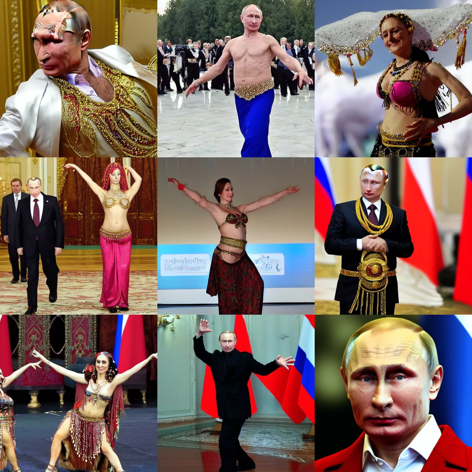 Prompt: russian president putin as a belly dancer