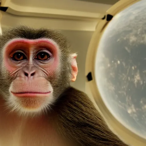 Image similar to still of a monkey in space