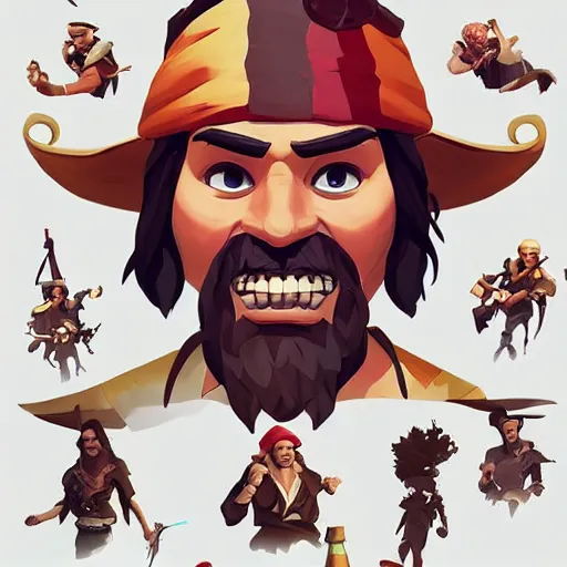 Image similar to painting jack the pirate on sea of thieves game avatar hero smooth face median photoshop filter cutout vector behance hd by jesper ejsing, by rhads, makoto shinkai and lois van baarle, ilya kuvshinov, rossdraws, illustration, art by ilya kuvshinov and gustav klimt