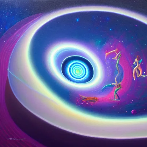 Prompt: isometric scifi astral spirit space journey in oil painting, pulled into the spiral vortex, trending on artstation, award winning, emotional, highly detailed ethereal surrealist art