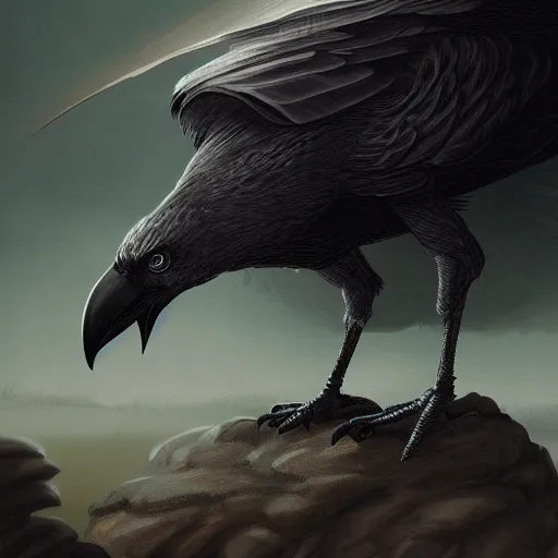 Prompt: illustration of crow watching the planet underneath, d & d, rule of thirds, fantasy, intricate, elegant, highly detailed, digital painting, artstation, concept art, smooth, sharp focus, illustration, art by dragolisco