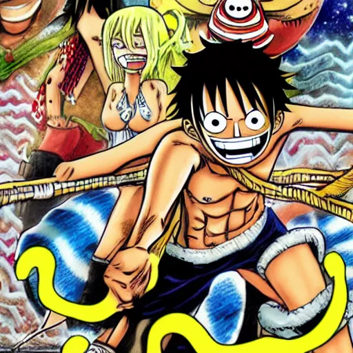 Prompt: one piece comic stripe