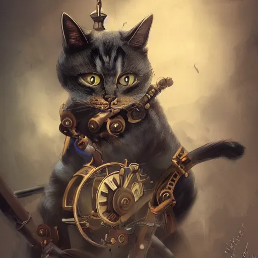 Image similar to cats concept art, steampunk, sharp focus, illustration, concept art by tooth wu