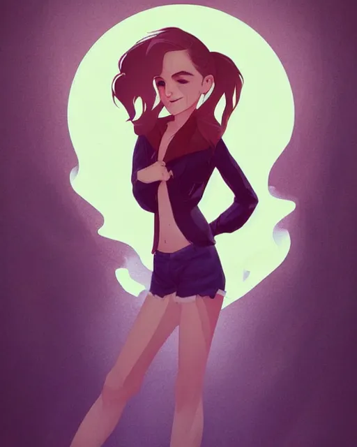 Image similar to beautiful full body Emma Watson smiling illustration by lois van baarle and loish and ross tran and rossdraws and sam yang and samdoesarts and artgerm