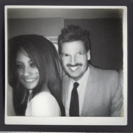 Prompt: old polaroid photo of first contact with the greys