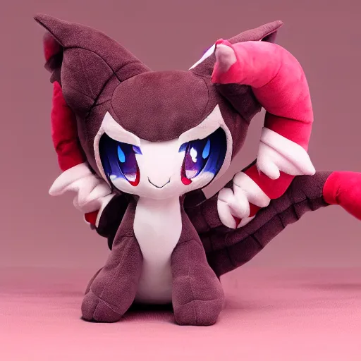 Prompt: cute fumo plush of a wyrm, horns, anime girl, vray