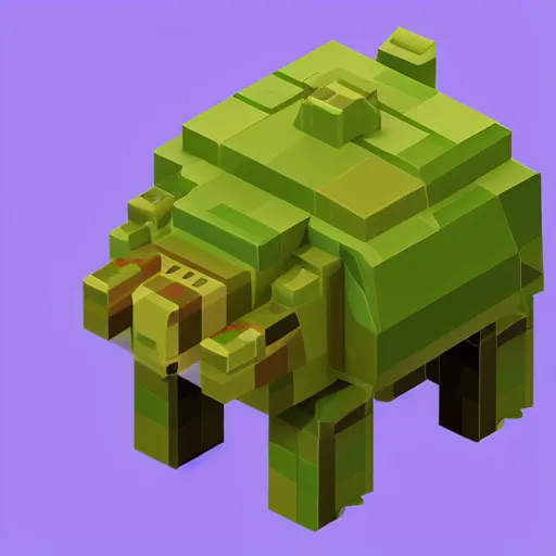 Prompt: an isometric tardigrade, game art, voxels