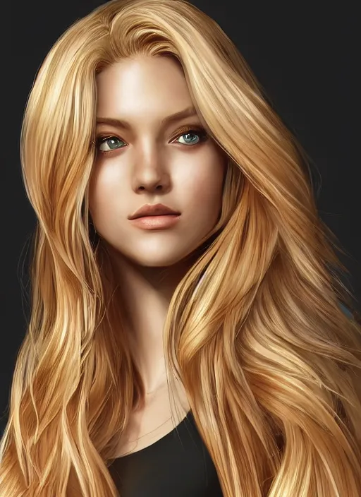 Image similar to image of a gorgeous female with long blonde hair in the style of stefan kostic, realistic, full body shot, wide angle, sharp focus, 8 k high definition, insanely detailed, intricate, elegant, art by stanley lau and artgerm, floating embers