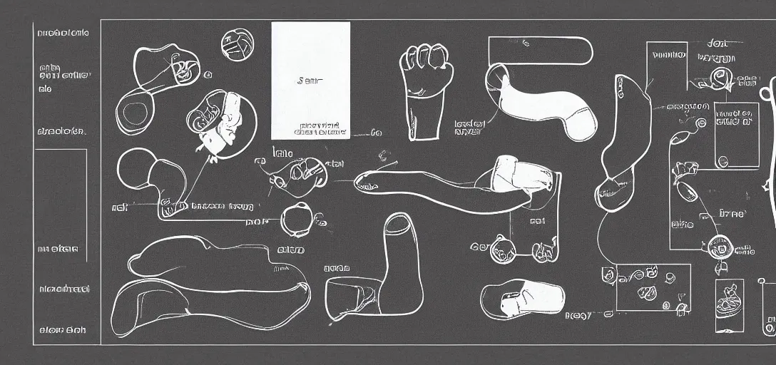 Image similar to Extremely complex instruction manual for a sock puppet, with numerous detailed schematic diagrams.