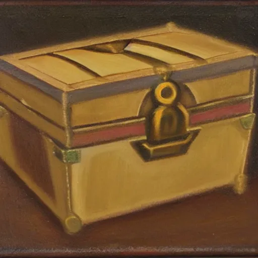 Image similar to stabilityai and openai keeping the secret model inside a treasure chest, oil canvas