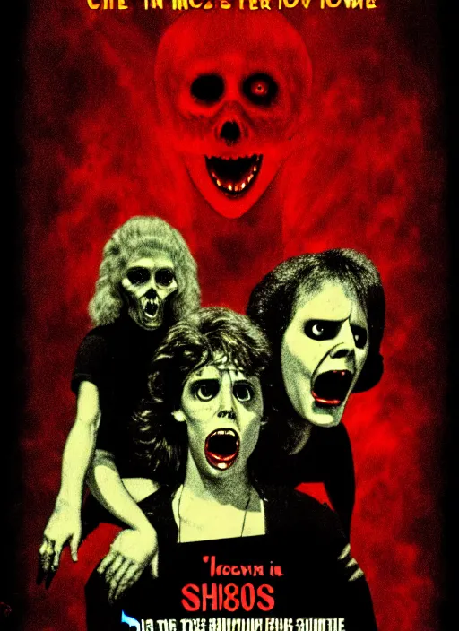 Image similar to 1 9 8 0 s horror movie poster in the style of marc schoenbach