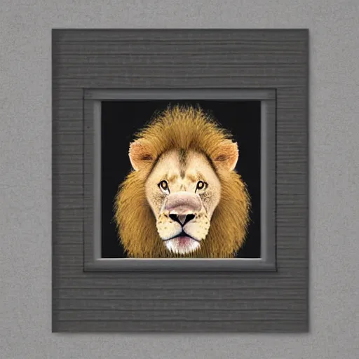 Image similar to lion in the form of a pig, photorealistic