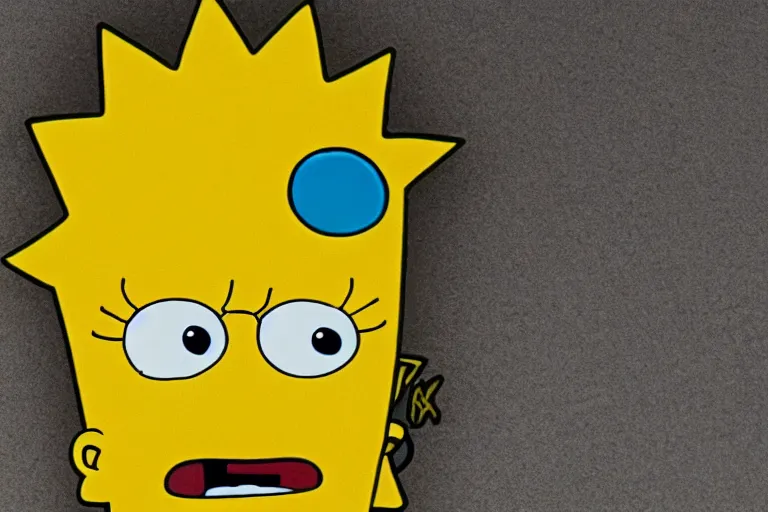 Image similar to detailed 8 k close up photo of bart simpson