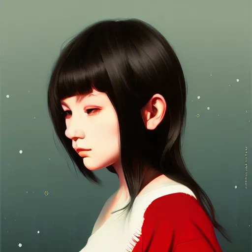 Prompt: a young girl portrait digital painting by Ilya Kuvshinov, behance