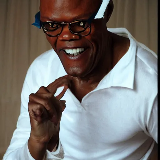 Image similar to Samuel L. Jackson dressed as a ballerina, dancing gracefully