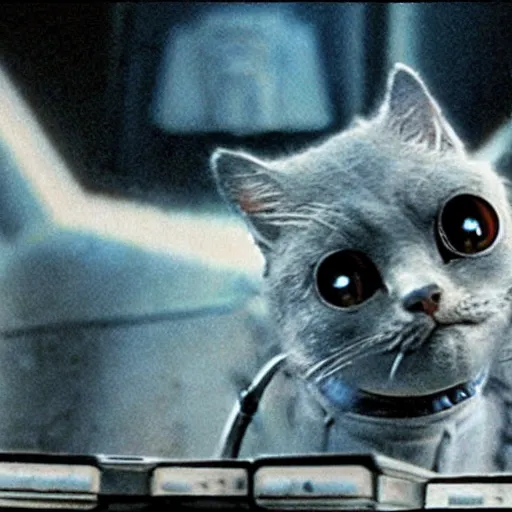 Image similar to a film still of cat - dog hybrid in star wars 1 9 7 7, realistic, photorealistic, detailed,