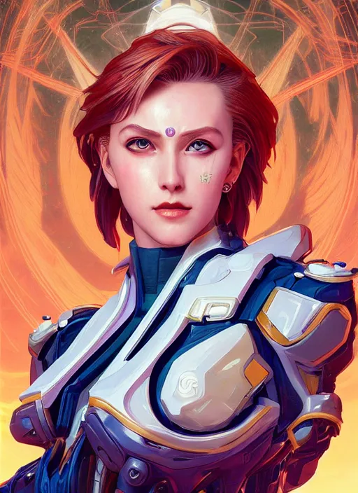 Image similar to symmetry!! portrait of sailor uranus! alien in the style of horizon zero dawn, machine face, intricate, elegant, highly detailed, digital painting, artstation, concept art, smooth, sharp focus, illustration, art by artgerm and greg rutkowski and alphonse mucha, 8 k