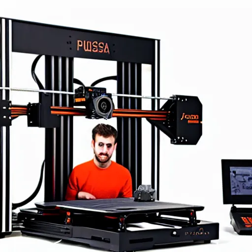 Image similar to josef prusa showing new prusa xxl 3 d printer high end photoshoot