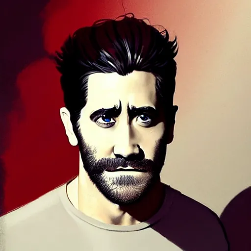 Prompt: jake gyllenhaal's face fused with a millshake cup with a red and white staw ( ( white milkshake jake gyllenhaal face ) ), jake gyllenhaal sentient milkshake, by greg rutkowski