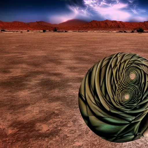 Image similar to hallucinated visions in the desert, surreal, psychedelic, photorealistic, hd