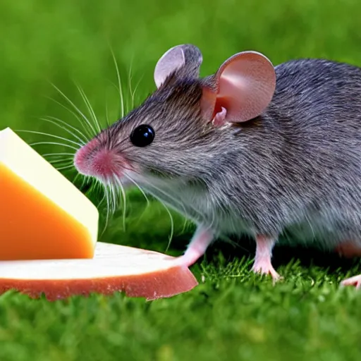 Image similar to mouse with red helmet eating cheese