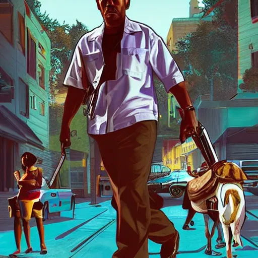 Prompt: George Floyd, cover art for Grand theft auto 5,