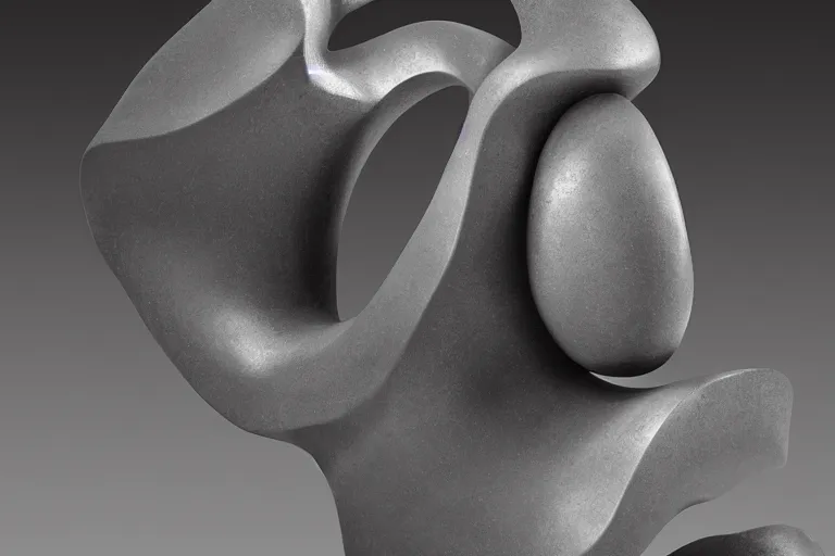 Image similar to a black and white photo of an otherworldly alien sculpture, an abstract stone metal sculpture by isamu noguchi, zbrush central, precisionism, marble sculpture, biomorphic