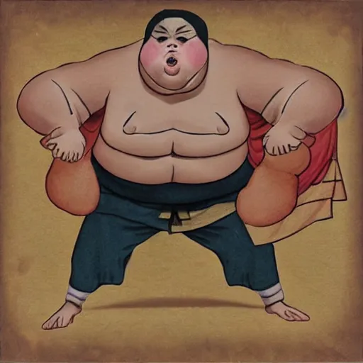 Image similar to benjamin franklin sumo wrestler