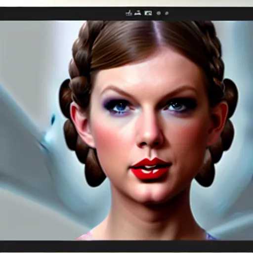 Image similar to Portrait of Taylor Swift as Princess Leia in Star Wars, professional digital painting, smooth, sharp focus, Unreal Engine 5, 8K