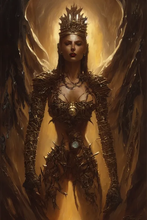 Image similar to queen of blades, throne of darkness highly detailed painting by gaston bussiere, craig mullins, j. c. leyendecker 8 k