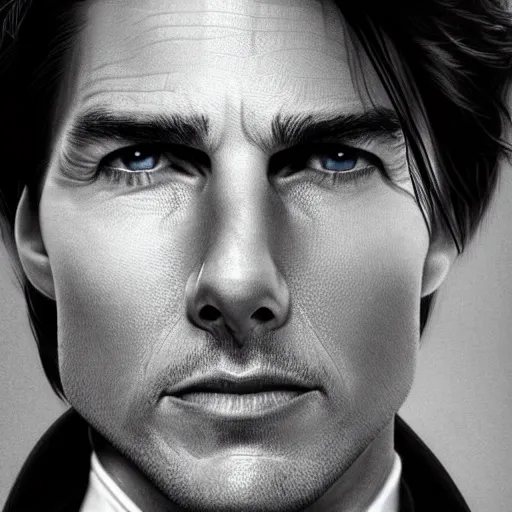 Image similar to Portrait of Tom Cruise as an alien, cinematic headshot, detailed, sharp